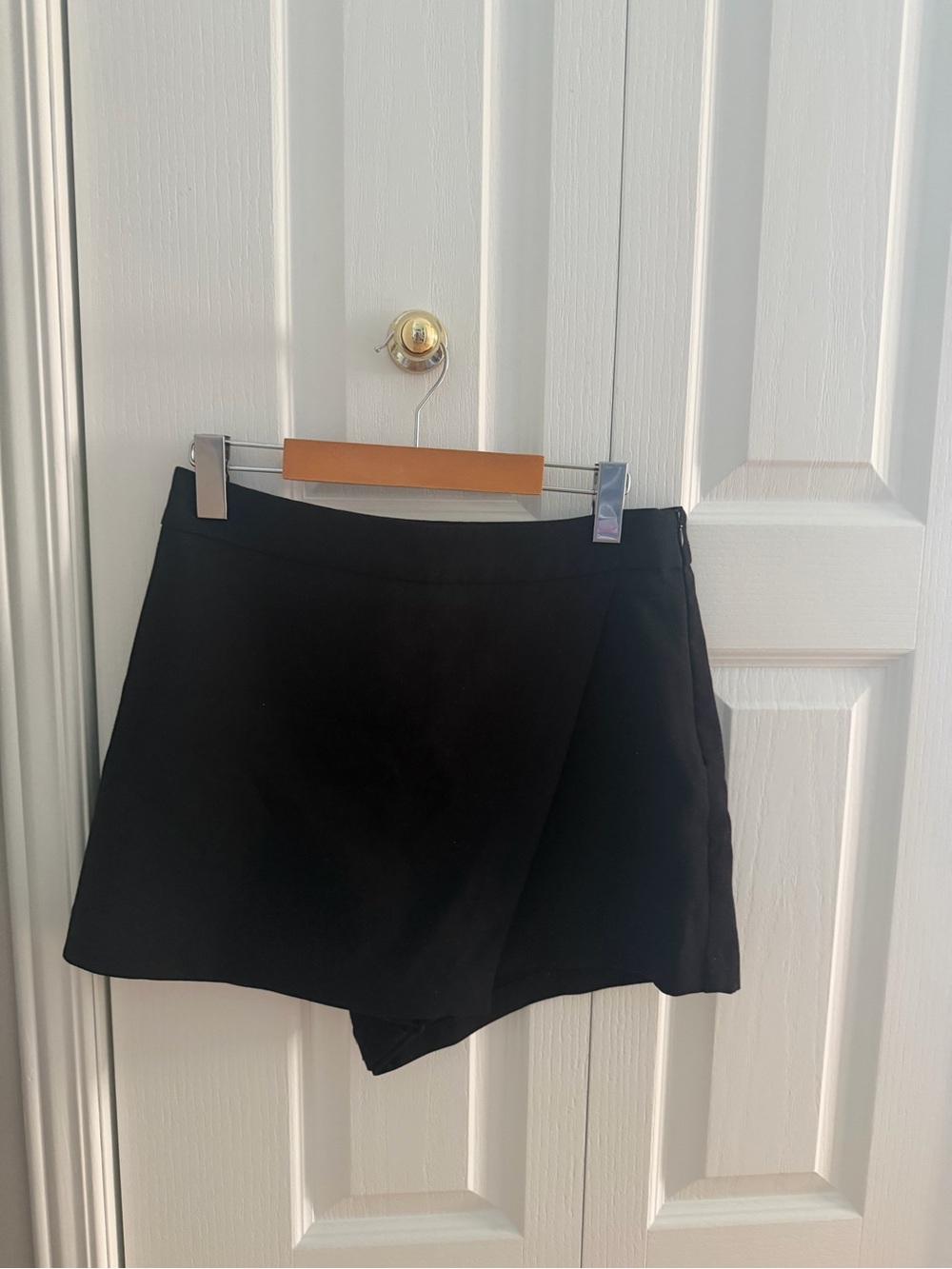 Dynamite Black Wrap-Front Skort Shorts